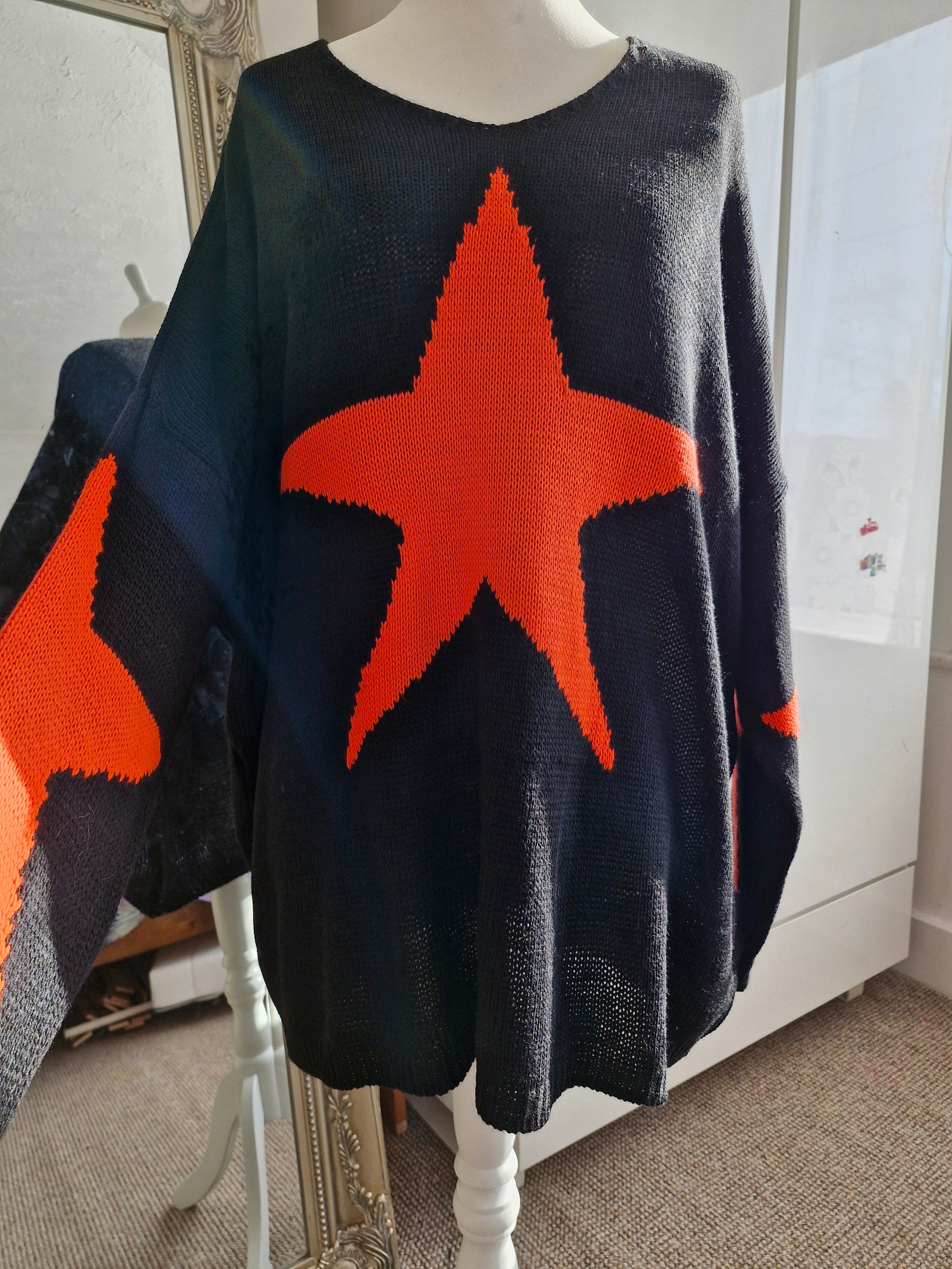 Orange shop star jumper