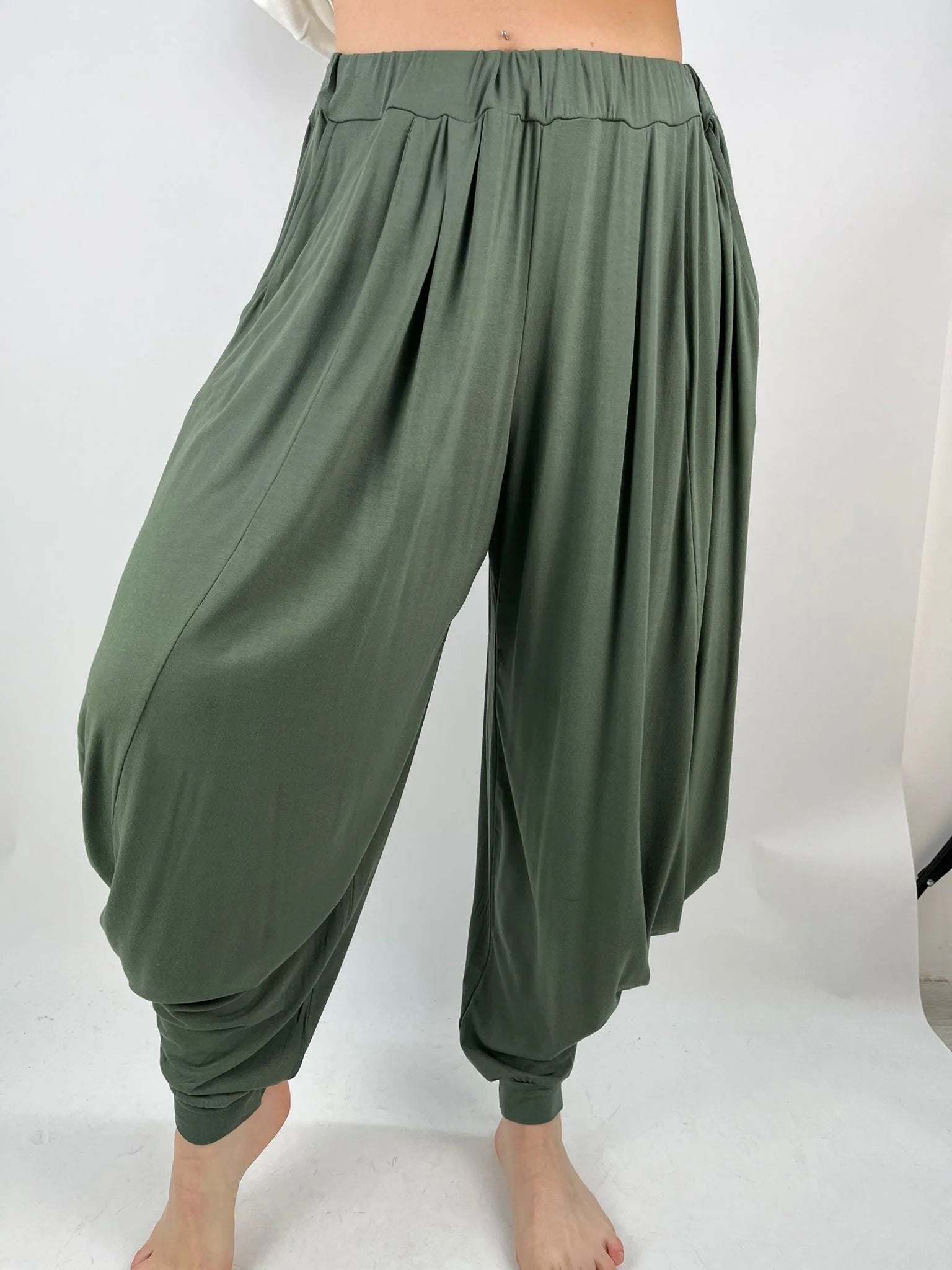 Buy Womens Casual Cropped Harem Pants Beam Foot Pants Pocket Loose Shorts  Khaki at Amazonin