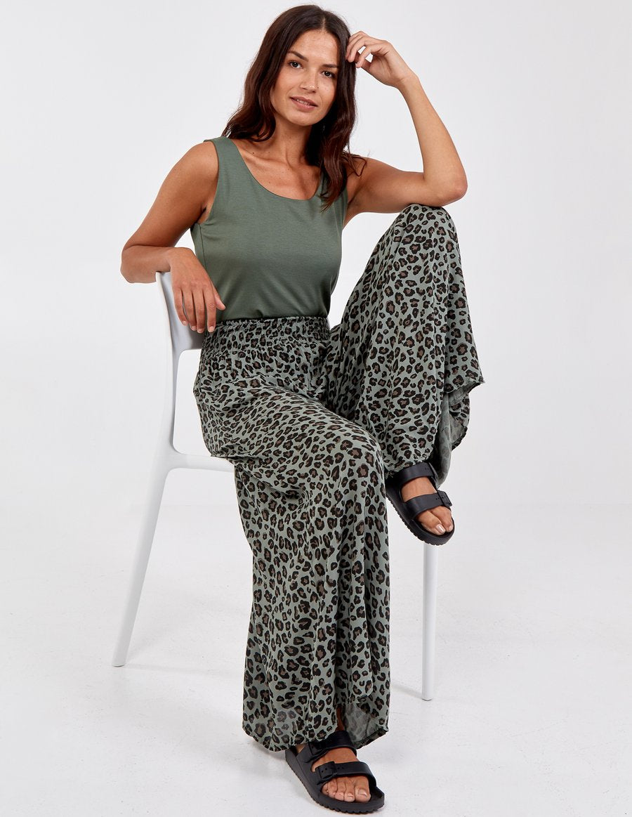 Jeans & Trousers | Leopard Print Palazzo For Women | Freeup